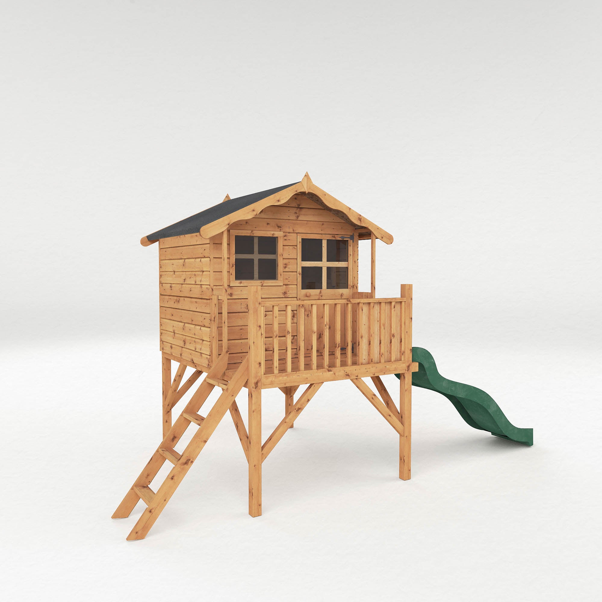 Mercia Poppy Wooden Playhouse with Tower and Slide (SI-002-001-0024 - EAN 5029442076386)