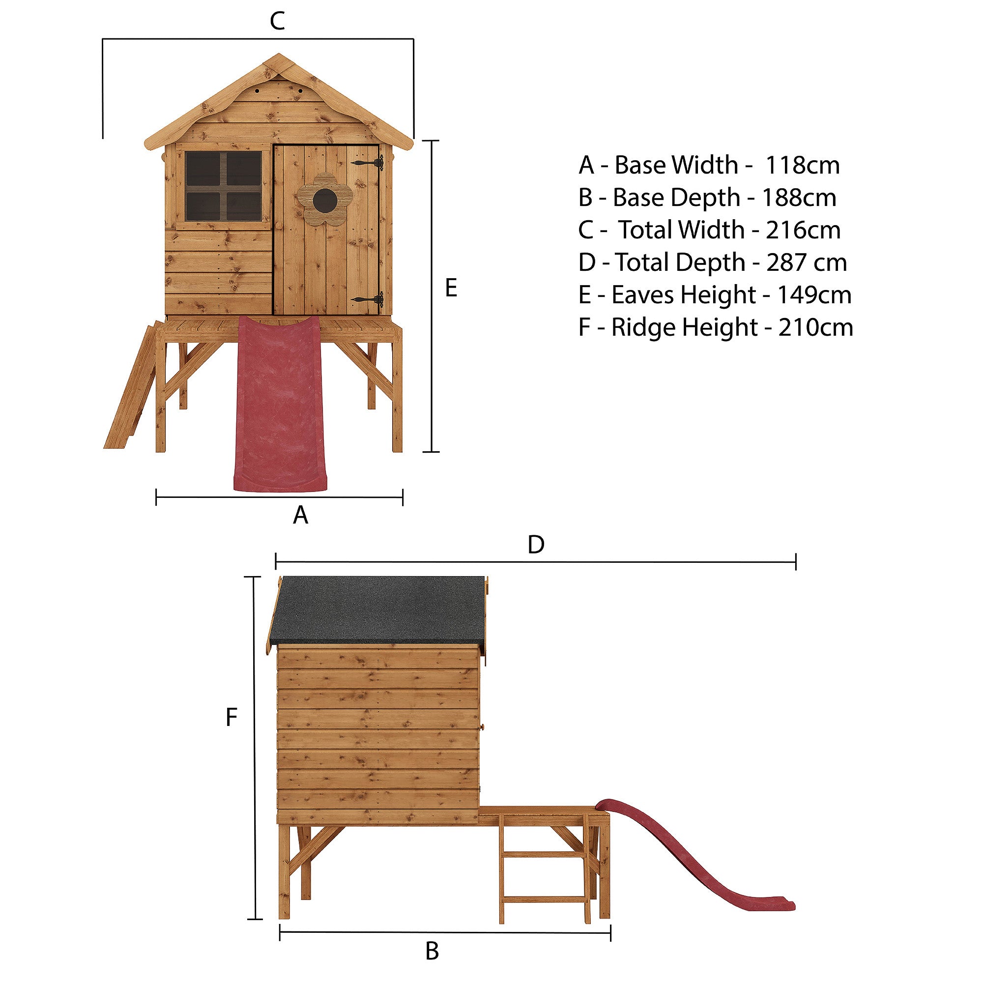 Mercia Snug Wooden Playhouse with Tower and Slide (SI-002-001-0040 - EAN 5029442080819)