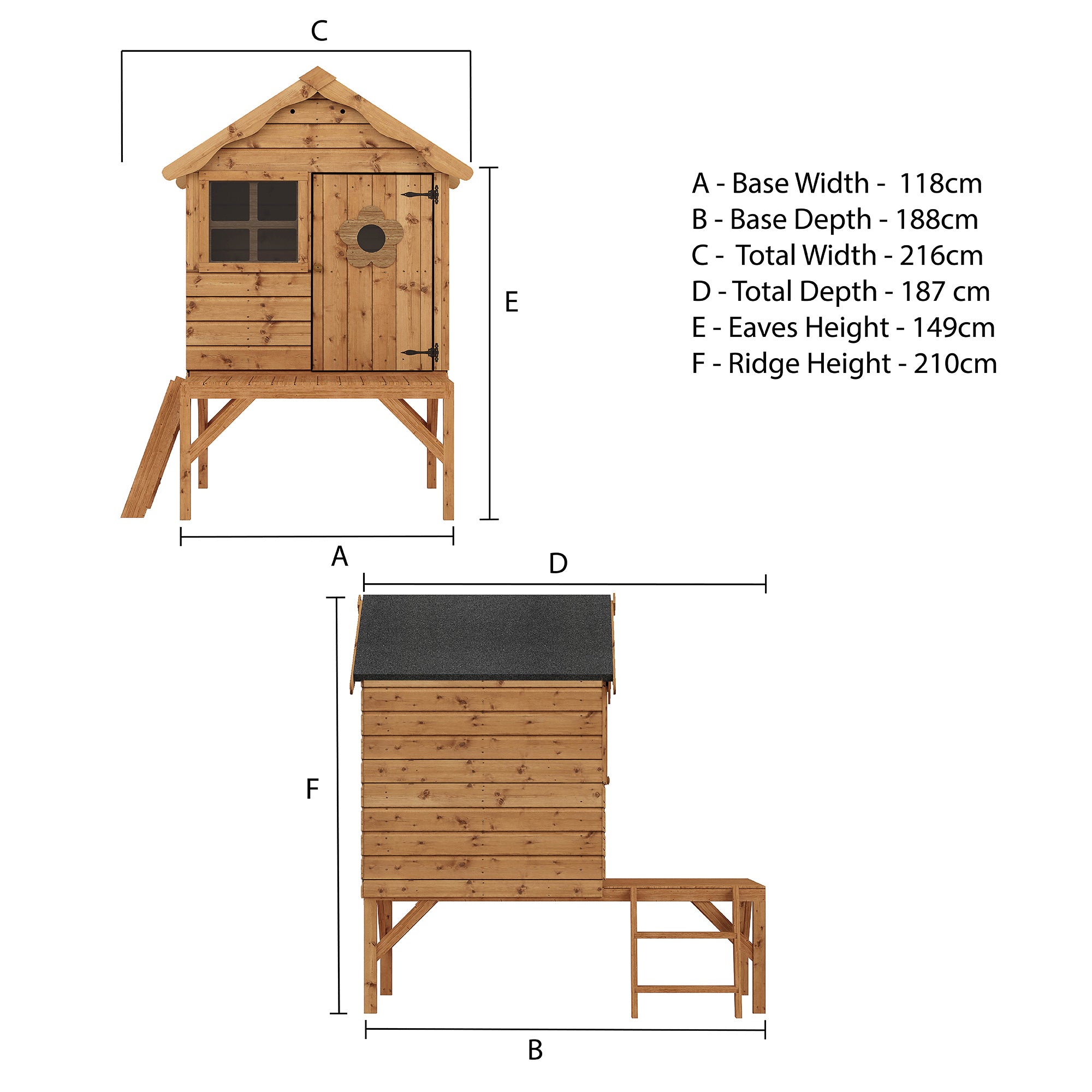 Mercia Snug Wooden Playhouse with Tower (SI-002-001-0043 - EAN 5029442081236)