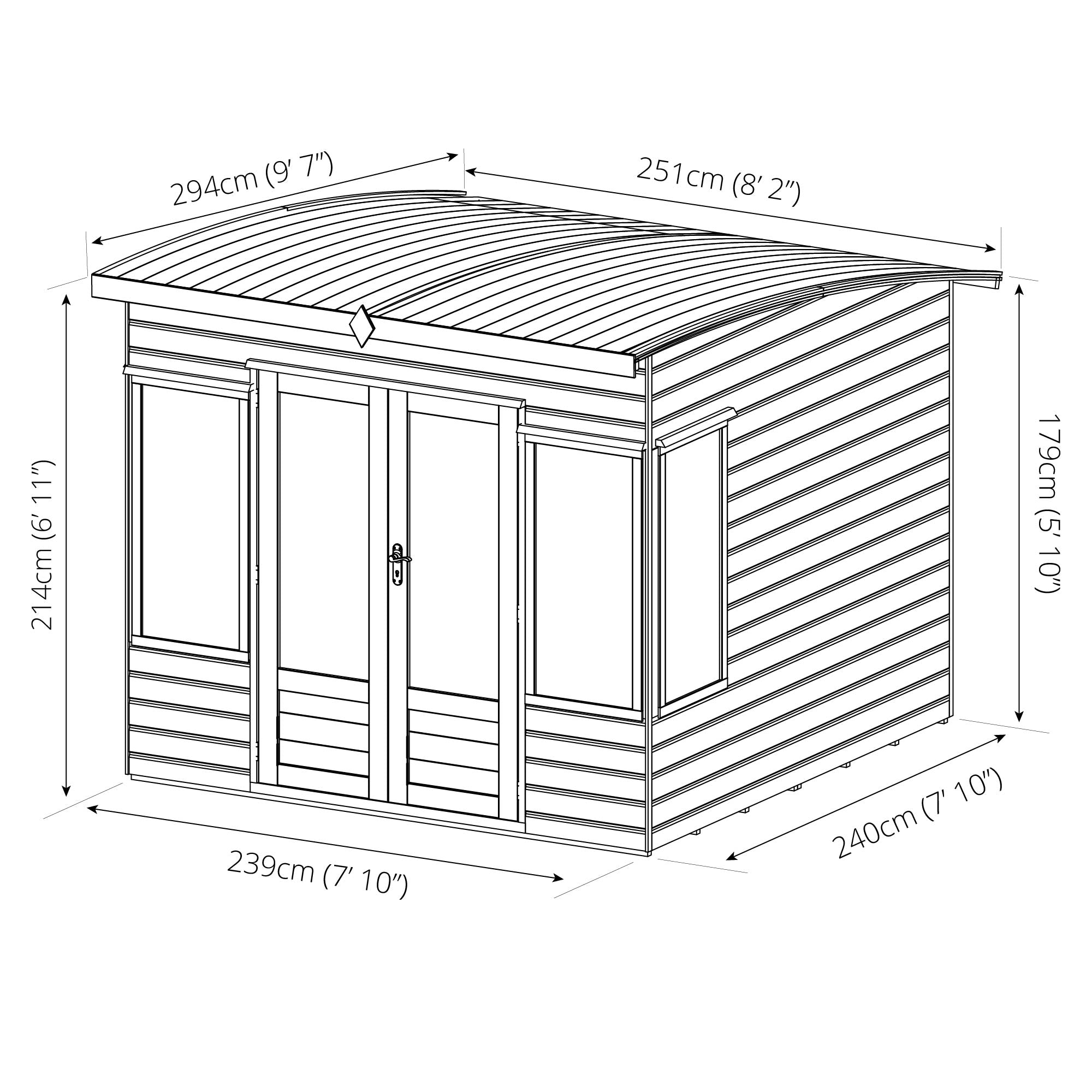 Mercia Helios Summerhouse (8x8) (SI-003-001-0008 - EAN 5029442073859)