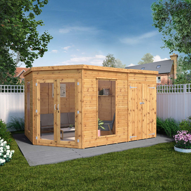 Mercia Premium Corner Summerhouse with Side Shed (8x12) (SI-003-001-0078 - EAN 5029442002569)