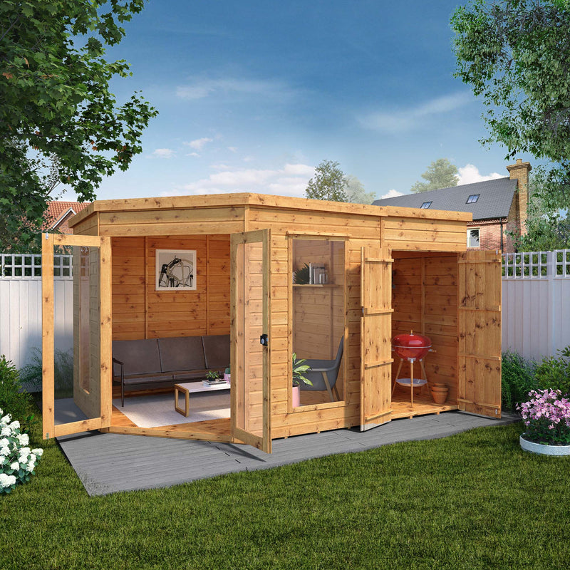 Mercia Premium Corner Summerhouse with Side Shed (8x12) (SI-003-001-0078 - EAN 5029442002569)