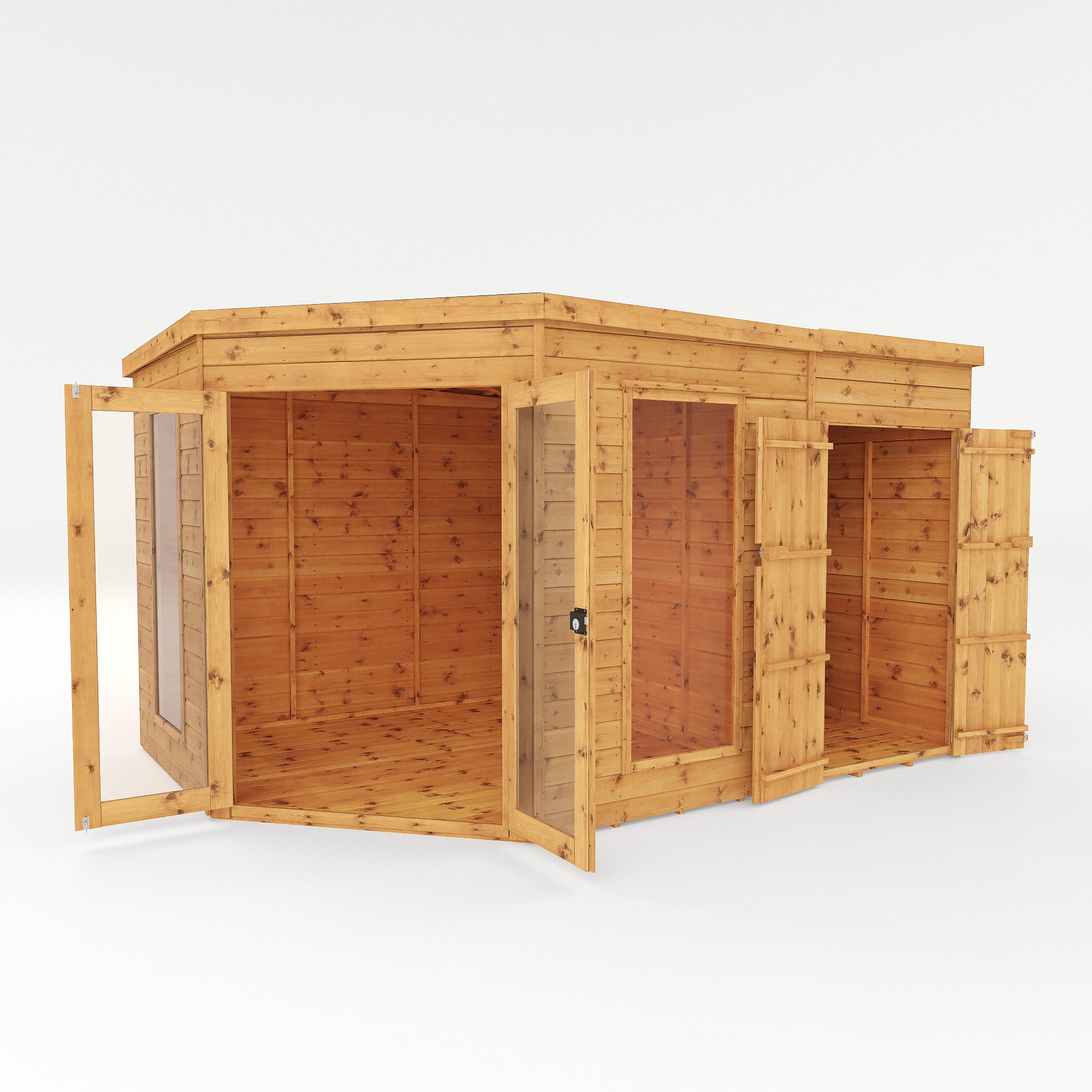 Mercia Premium Corner Summerhouse with Side Shed (8x12) (SI-003-001-0078 - EAN 5029442002569)