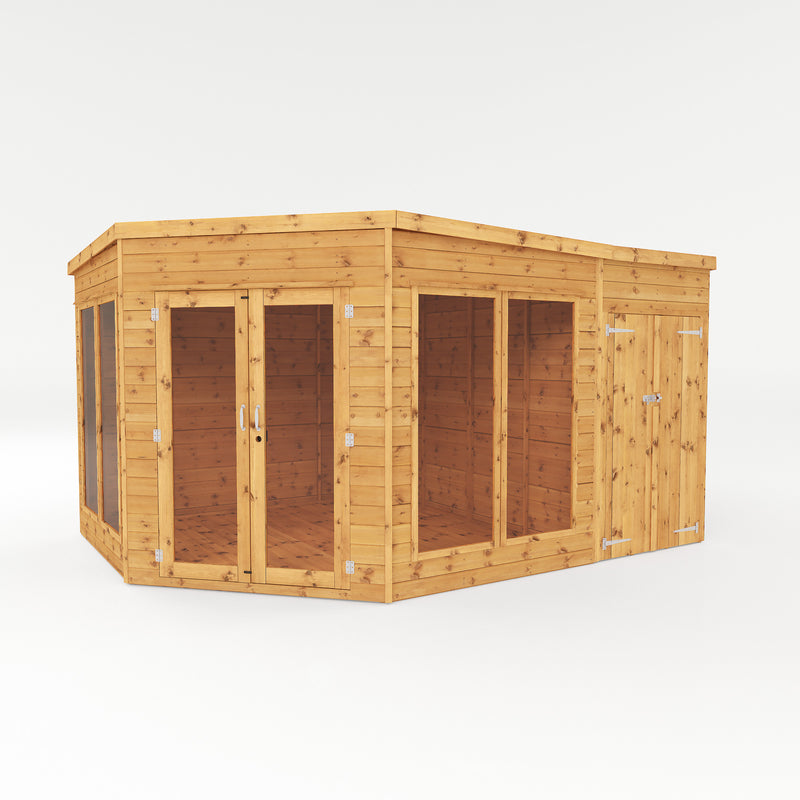 Mercia Premium Corner Summerhouse With Side Shed (9 x 13) (SI-003-001-0079 - EAN 5029442002576)