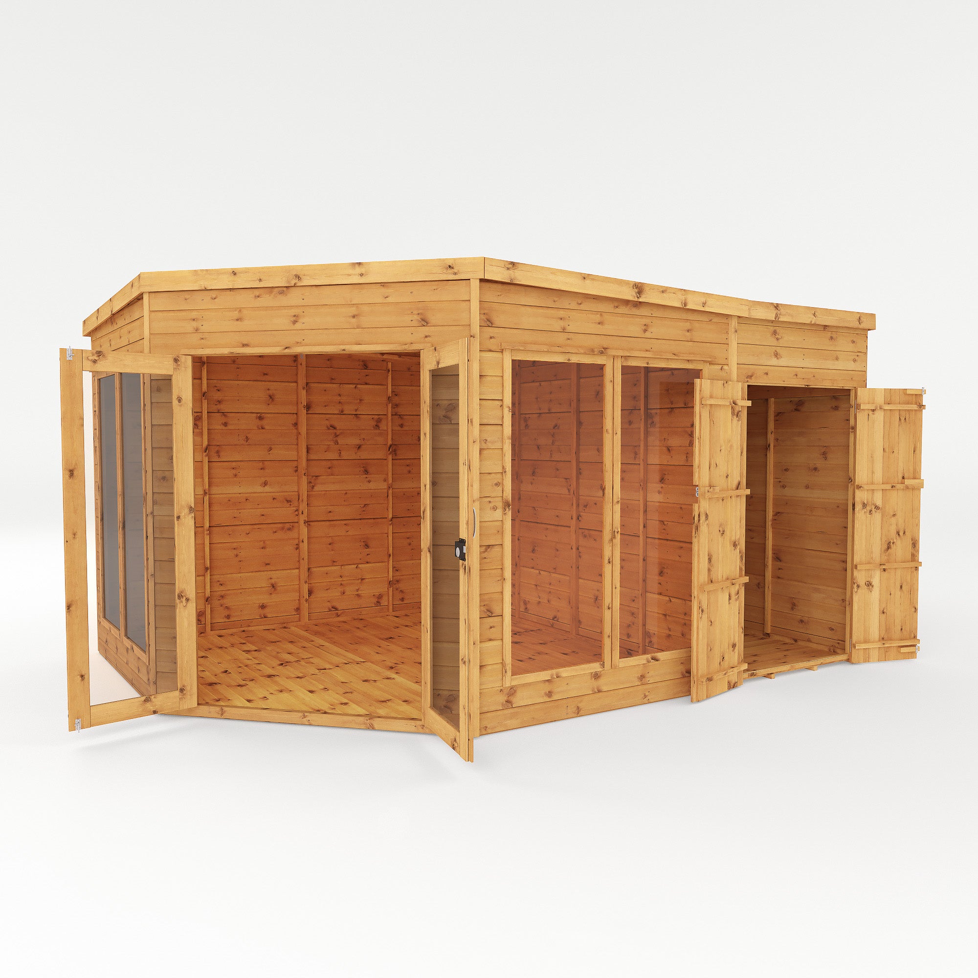 Mercia Premium Corner Summerhouse With Side Shed (9 x 13) (SI-003-001-0079 - EAN 5029442002576)