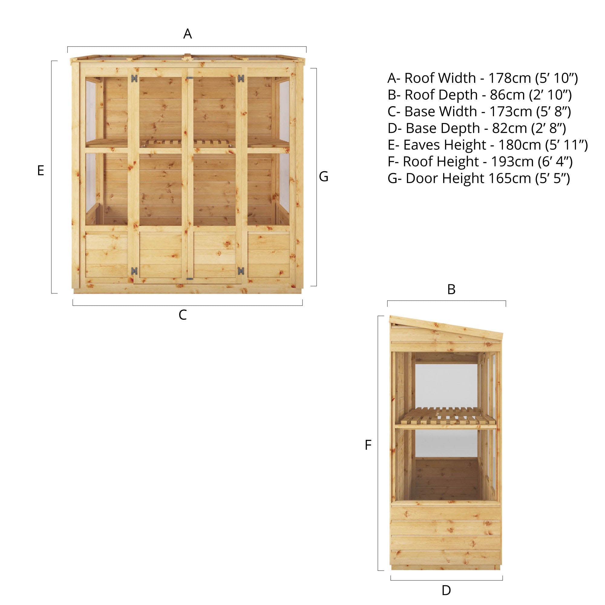 Mercia Traditional Tall Wall Greenhouse (6x3) (SI-004-001-0023 - EAN 5029442091051)