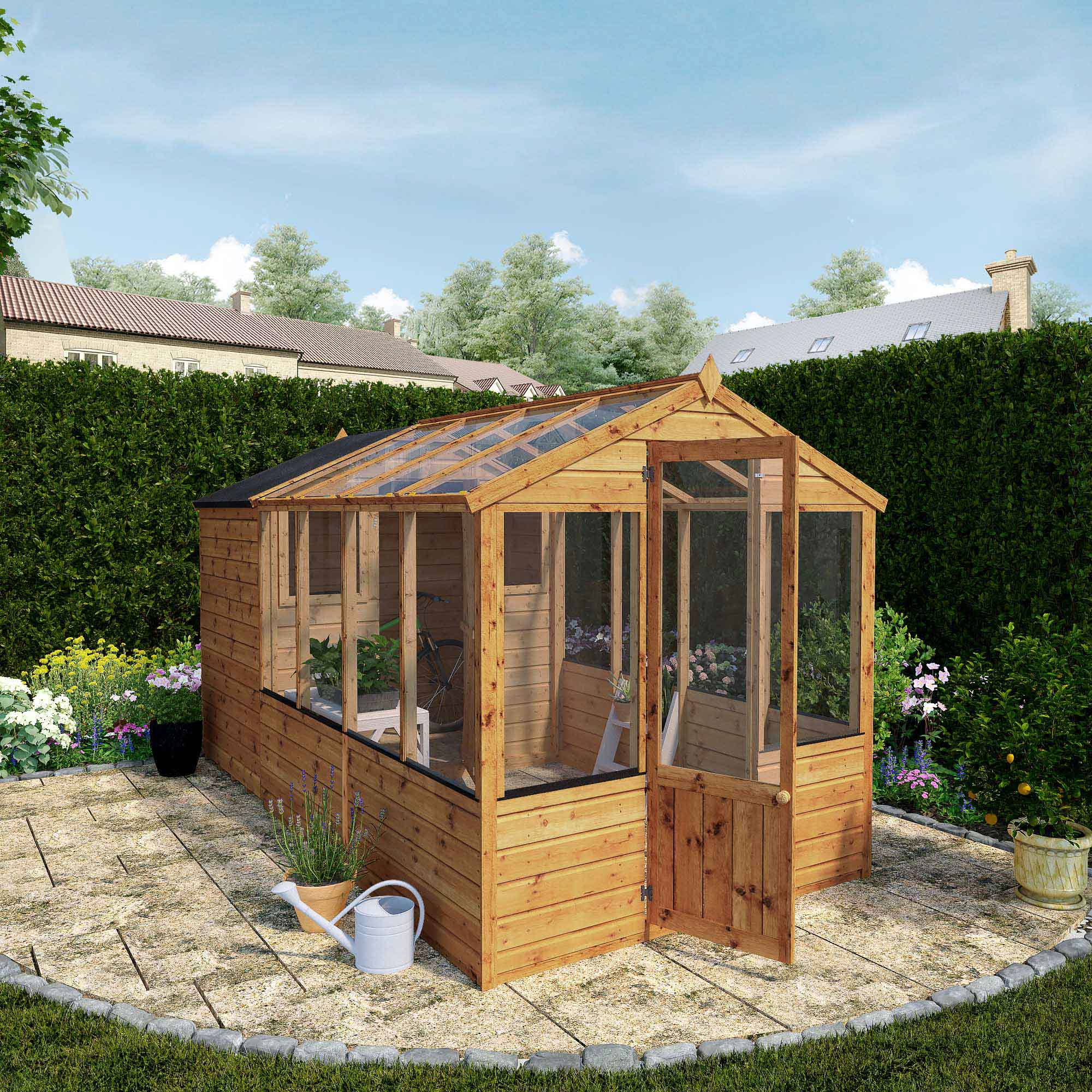 Mercia Traditional Wooden Apex Greenhouse Combi Shed (12x6) (SI-004-001-0026 - EAN 5029442091211)