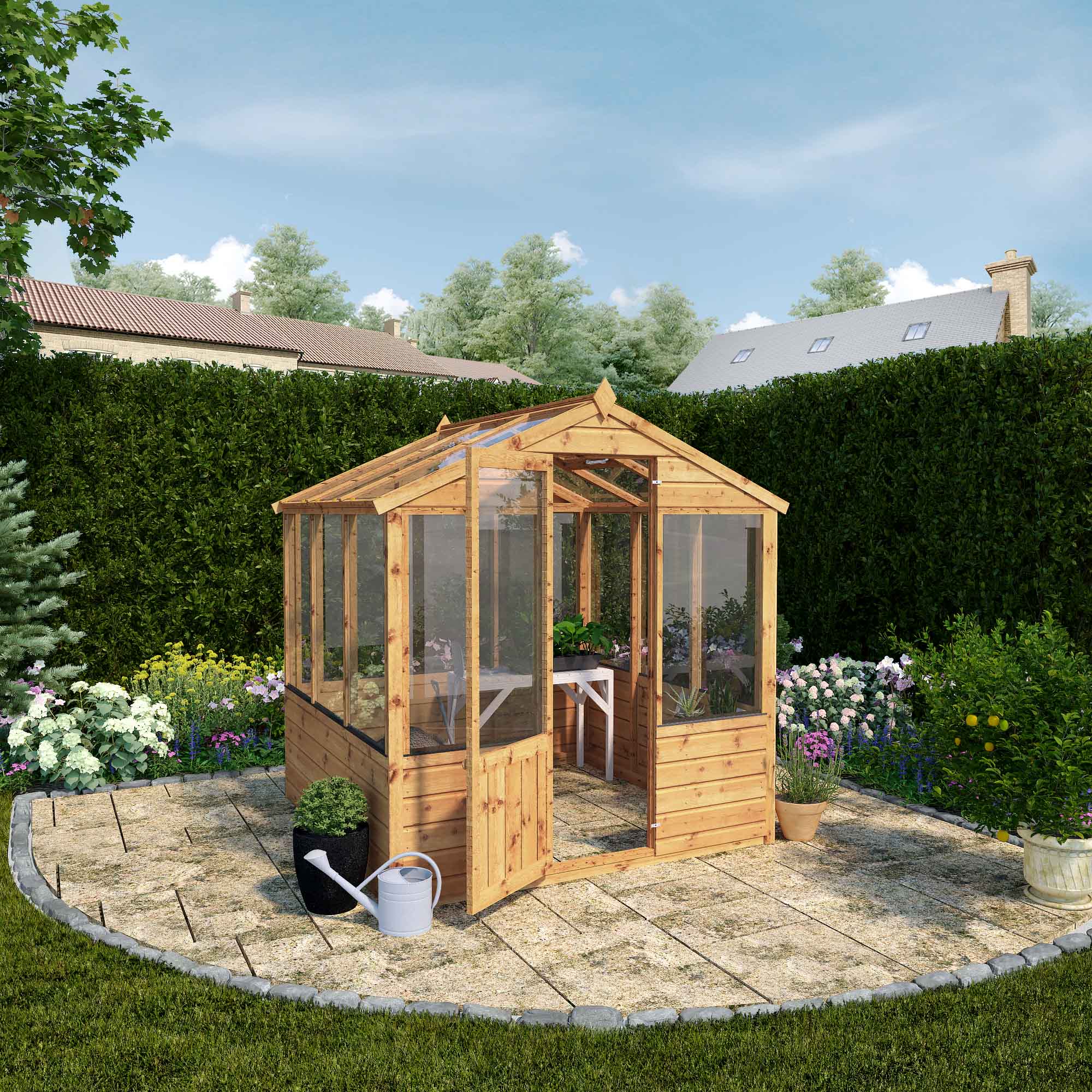 Mercia Traditional Wooden Greenhouse (6x6) (SI-004-003-0002 - EAN 5029442087856)