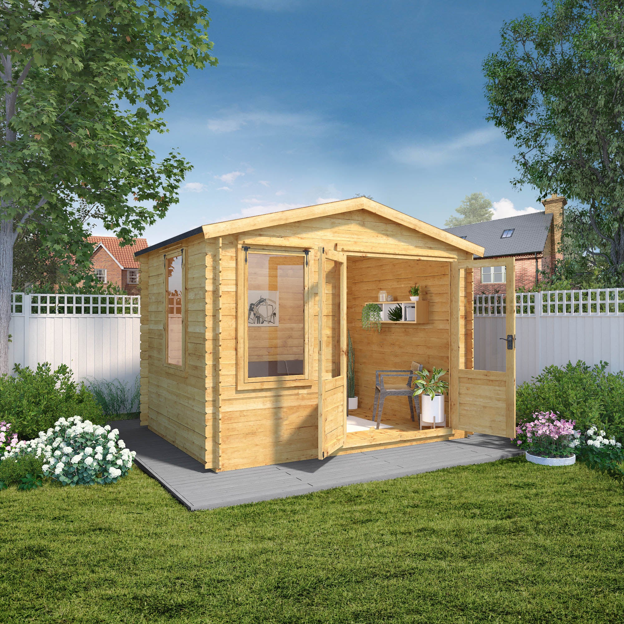 Mercia 19mm Log Cabin (10x8) (2.6m x 3.3m) (SI-006-001-0021 - EAN 5029442078595)