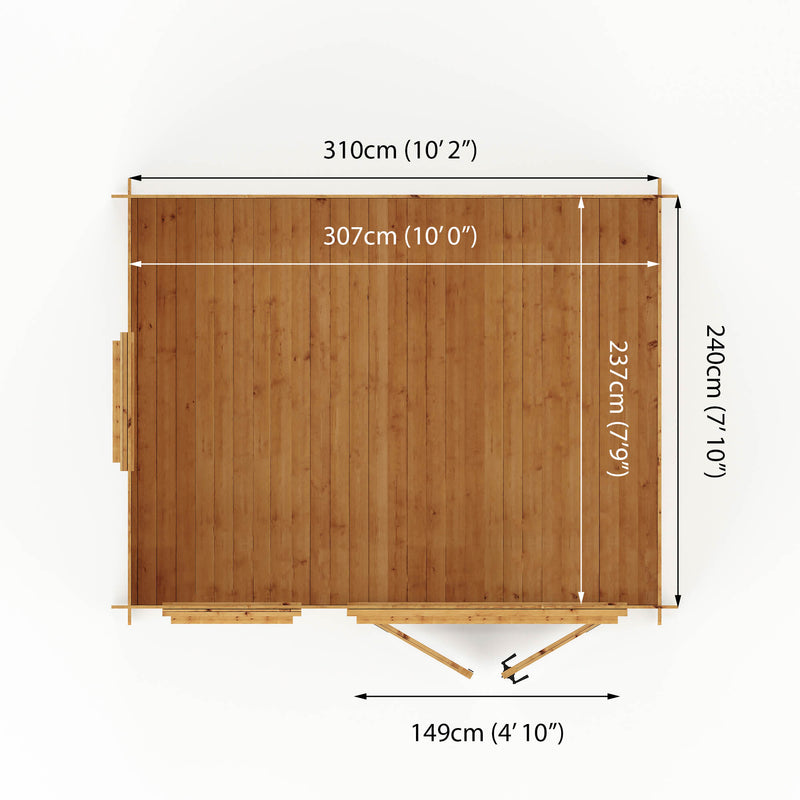 Mercia 19mm Log Cabin (10x8) (2.6m x 3.3m) (SI-006-001-0021 - EAN 5029442078595)
