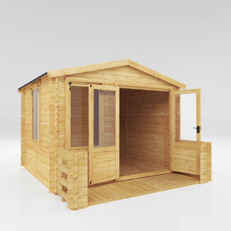 Mercia 19mm Log Cabin with Veranda (11x12) (3.3m x 3.7m) (SI-006-001-0024 - EAN 5029442078687)