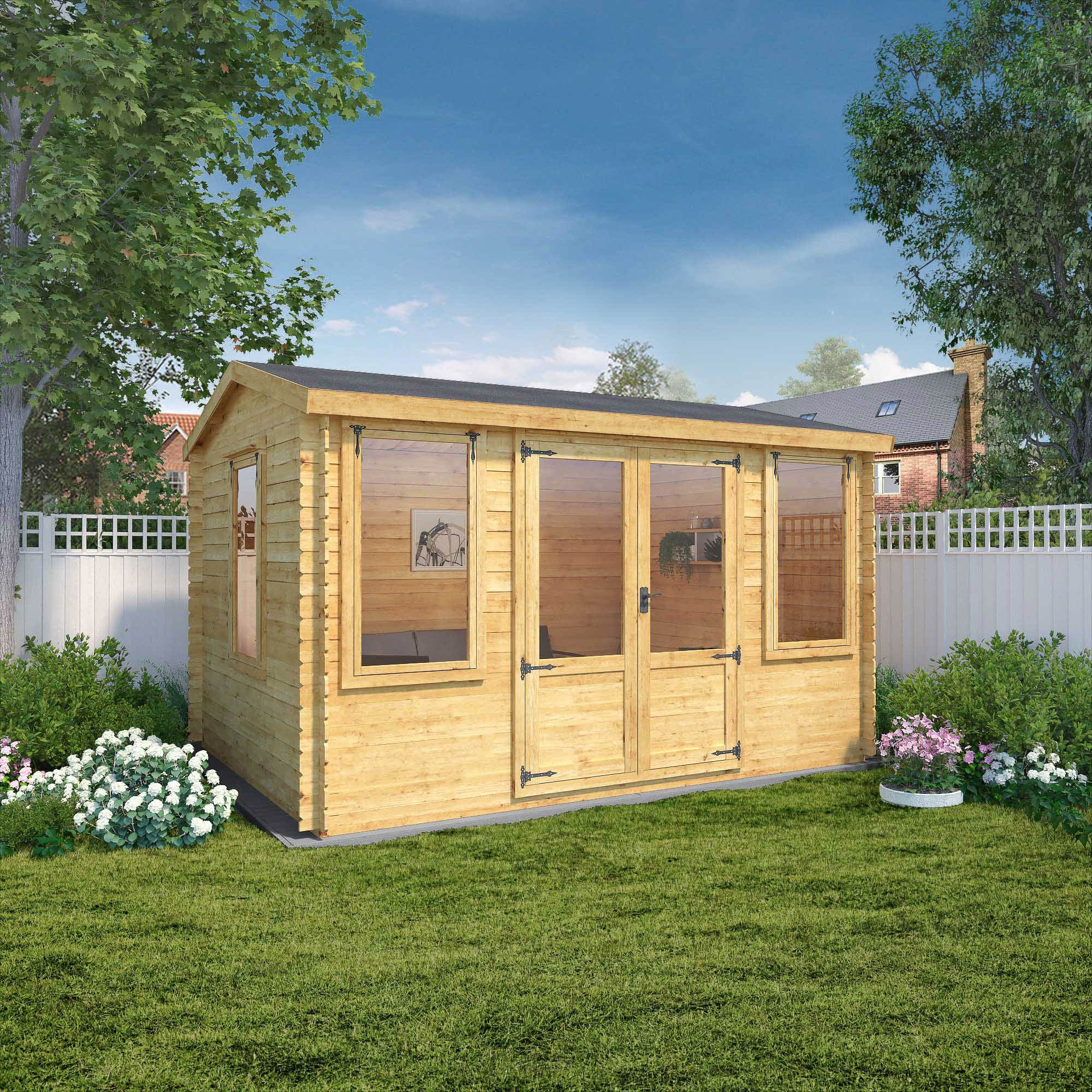 Mercia 19mm Reverse Apex Log Cabin (13x10) (4m x 3m) (SI-006-001-0025 - EAN 5029442088419)