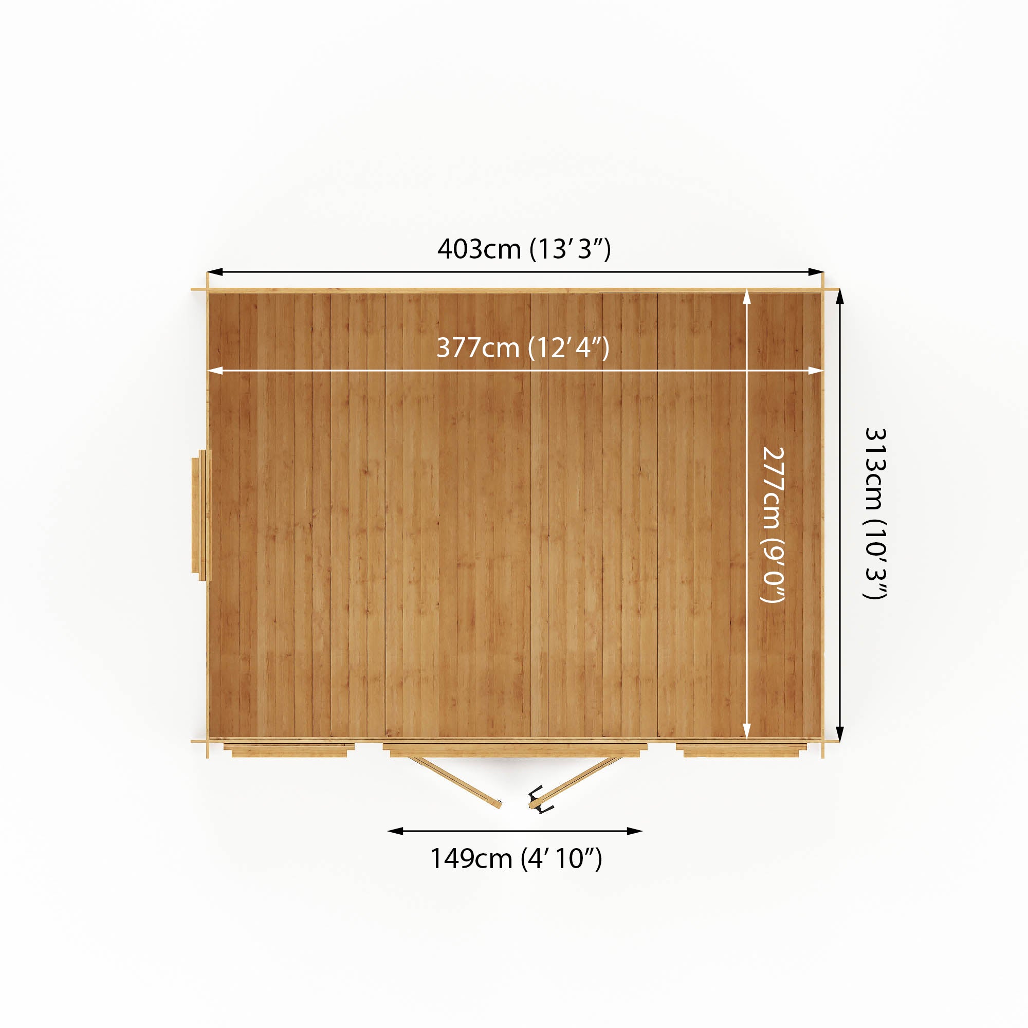 Mercia 19mm Reverse Apex Log Cabin (13x10) (4m x 3m) (SI-006-001-0025 - EAN 5029442088419)