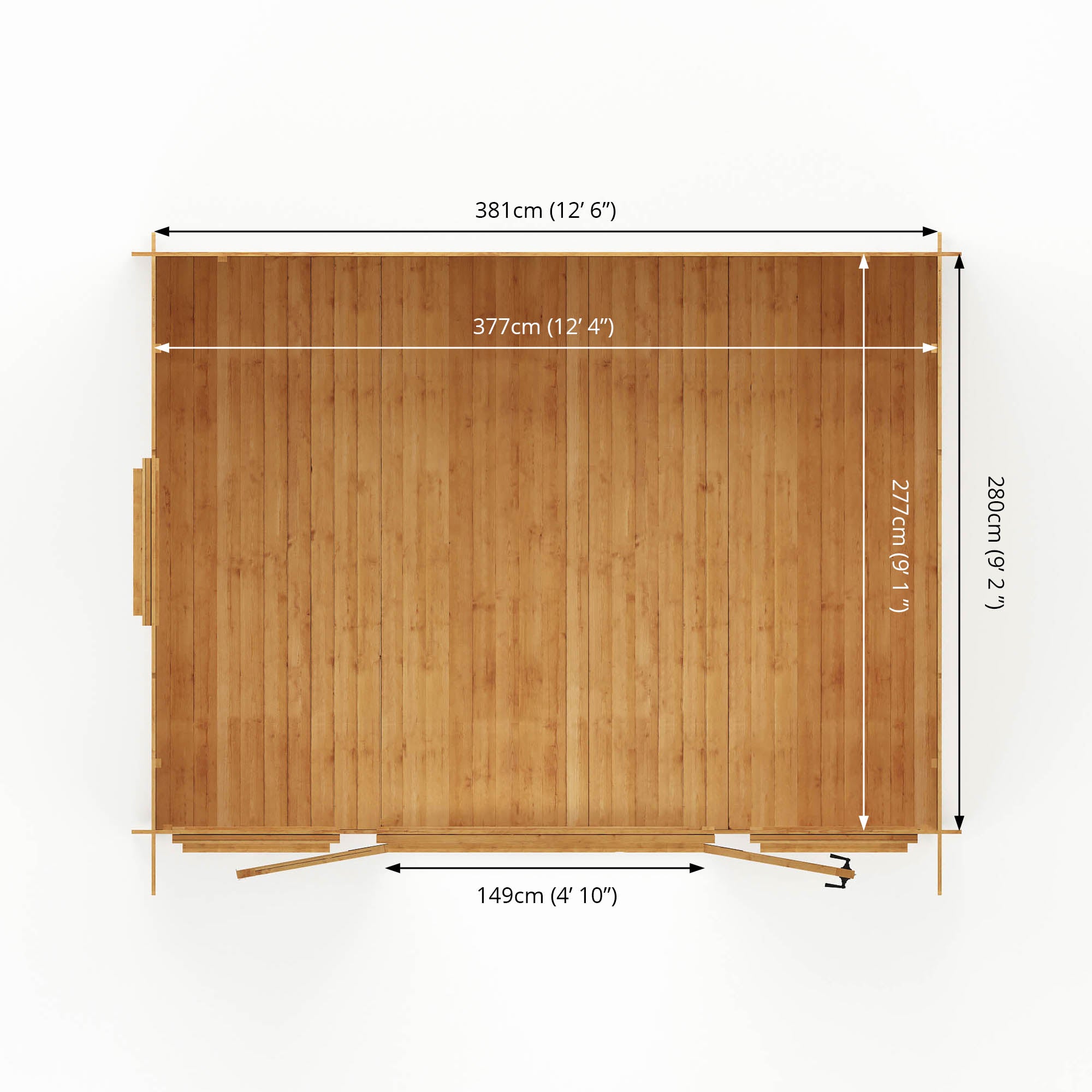 Mercia 19mm Pent Log Cabin (13x10) (4m x 3m) (SI-006-001-0030 - EAN 5029442002453)