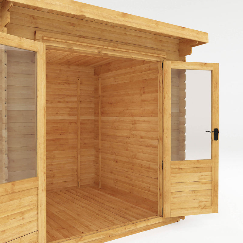 Mercia 19mm Pent Log Cabin (8x8) (2.4m x 2.4m) (SI-006-001-0031 - EAN 5029442002439)