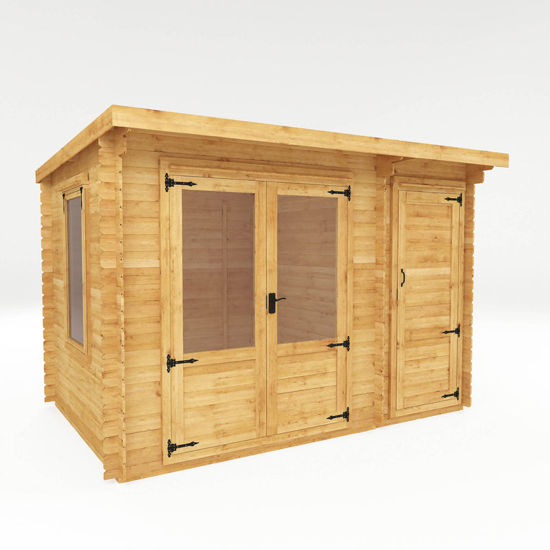 Mercia 19mm Pent Log Cabin with Side Shed (12x8) (3.5 x 2.4) (SI-006-001-0034 - EAN 5029442002460)