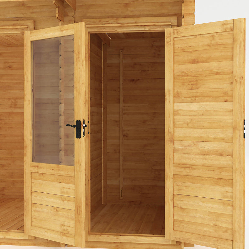Mercia 19mm Pent Log Cabin with Side Shed (12x8) (3.5 x 2.4) (SI-006-001-0034 - EAN 5029442002460)