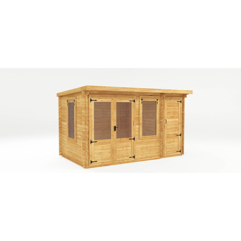 Mercia 19mm Pent Log Cabin with Side Shed (13x8) (4.1m x 2.4m) (SI-006-001-0035 - EAN 5029442002477)