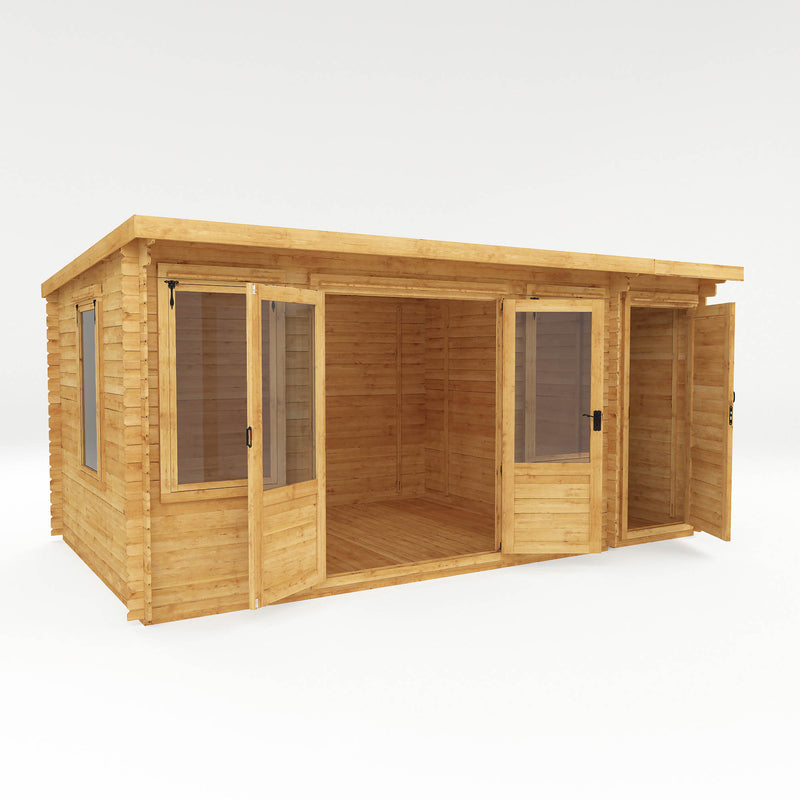 Mercia 19mm Pent Log Cabin with Side Shed (17x10) (5.1m x 3m) (SI-006-001-0036 - EAN 5029442002484)