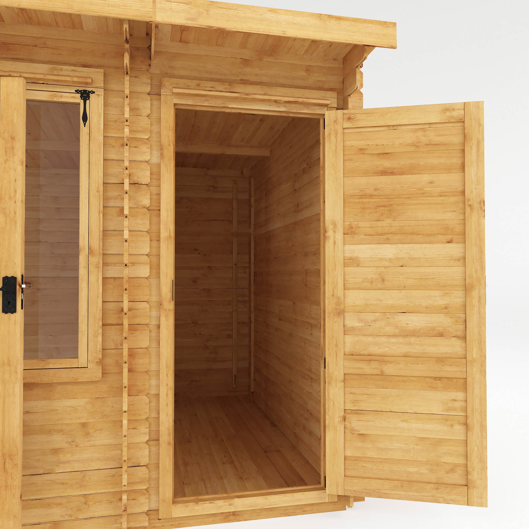 Mercia 19mm Pent Log Cabin with Side Shed (17x10) (5.1m x 3m) (SI-006-001-0036 - EAN 5029442002484)