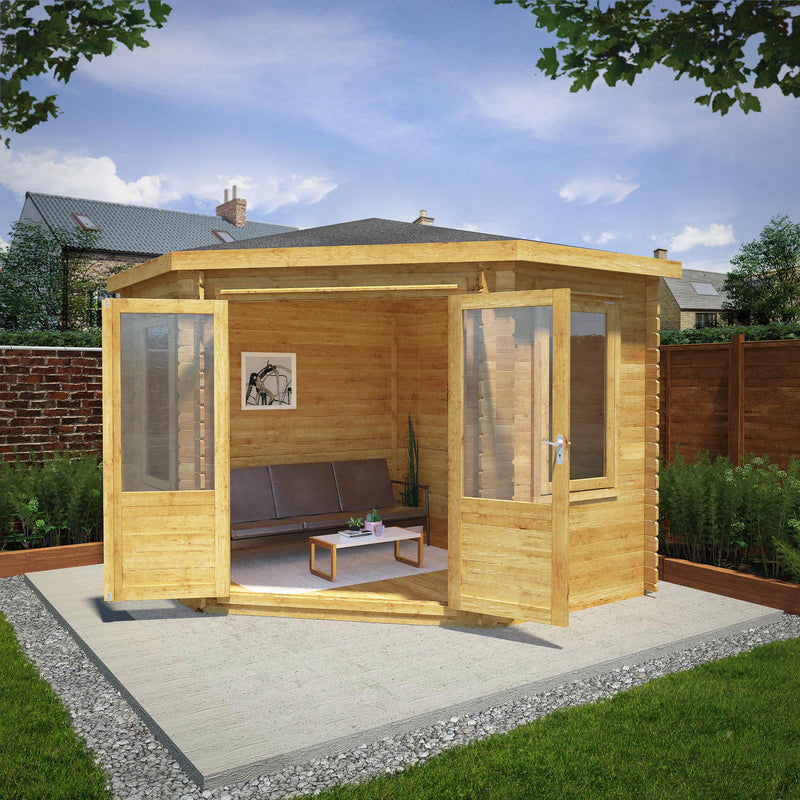 Mercia 28mm Corner Cabin (10x10) (3m x 3m) (SI-006-002-0054 - EAN 5029442002699)