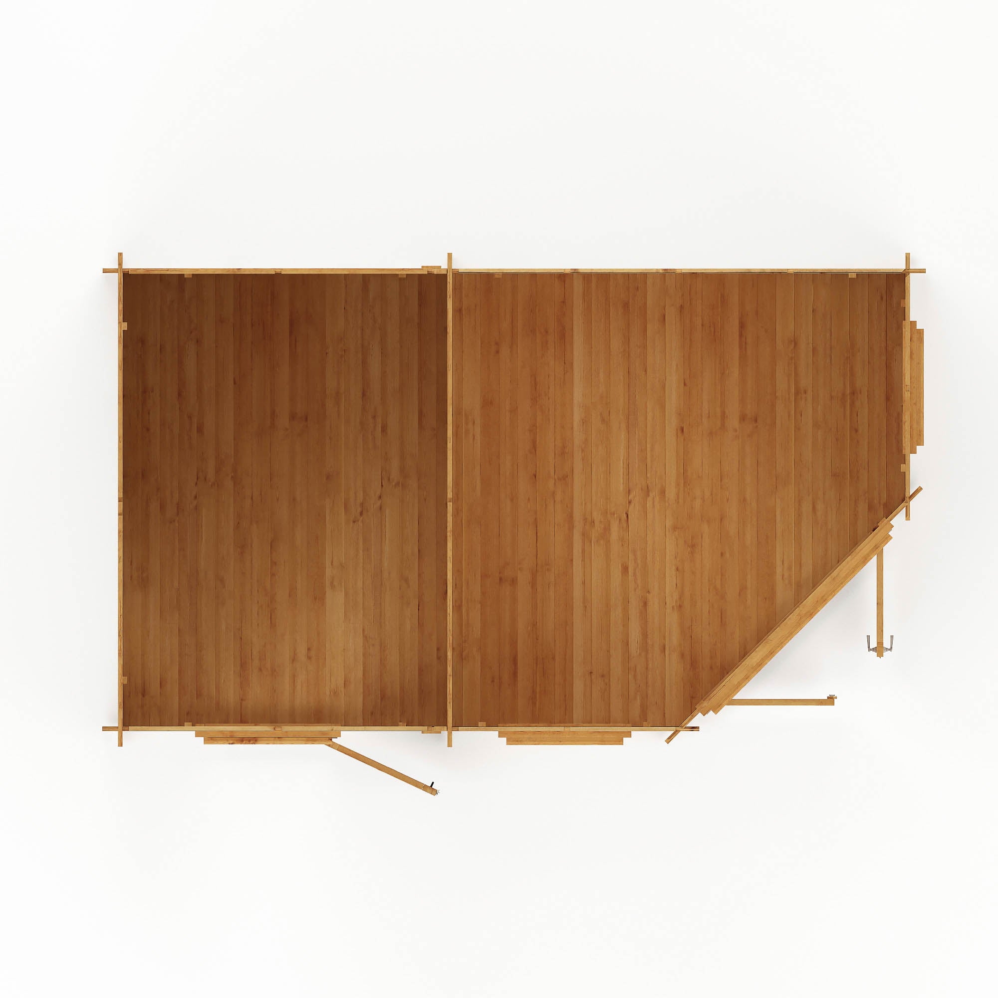 Mercia 28mm Corner Lodge Plus with Side Shed and Double Glazing (16x10) (5m x 3m) (SI-006-002-0055 - EAN 5029442002712)