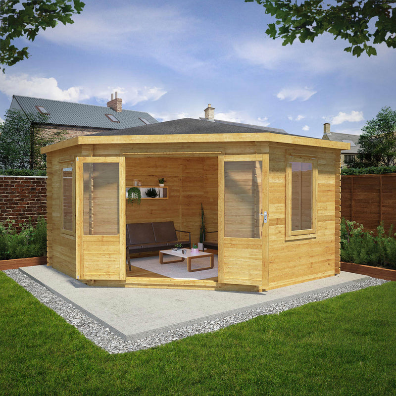 Mercia 28mm Corner Cabin (13x13) (4m x 4m) (SI-006-002-0057 - EAN 5029442002705)