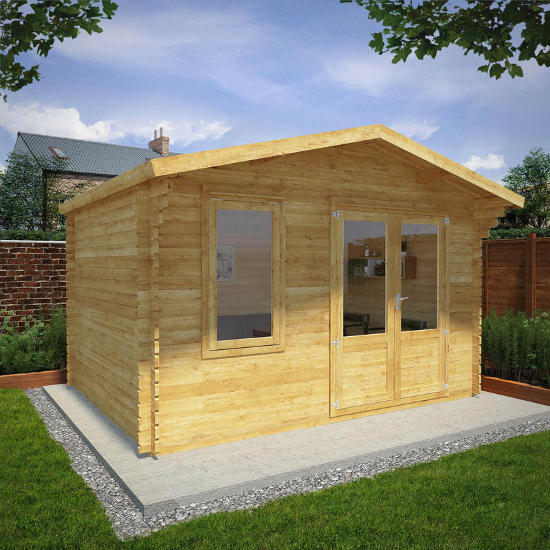 Mercia Retreat 28mm Log Cabin With Double Glazing (13x10) (4m x 3m) (SI-006-002-0058 - EAN 5029442002606)