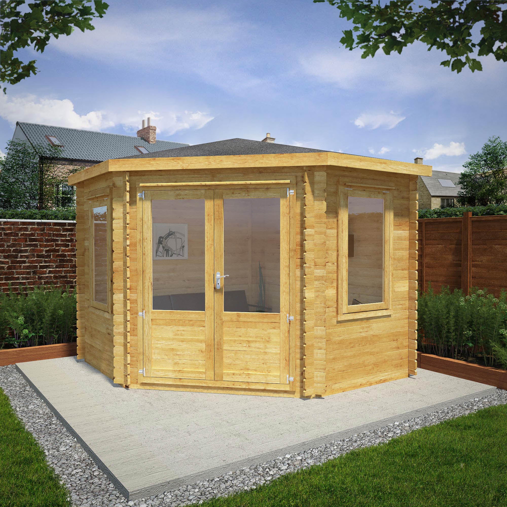 Mercia 34mm Corner Cabin (10x10) (3m x 3m) (SI-006-003-0081 - EAN 5029442005546)