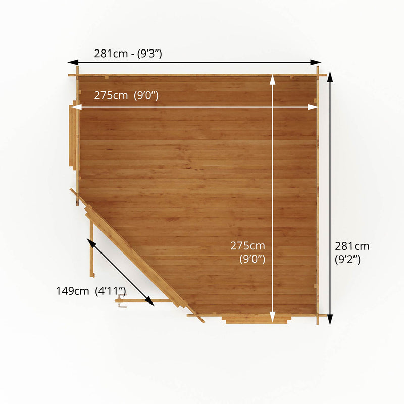 Mercia 34mm Corner Cabin (10x10) (3m x 3m) (SI-006-003-0081 - EAN 5029442005546)