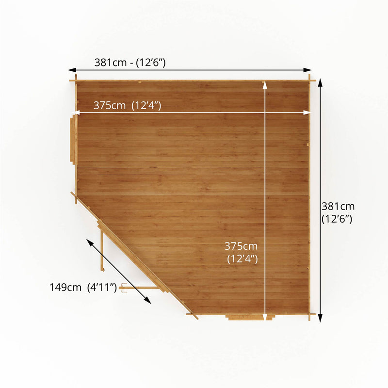 Mercia 34mm Corner Cabin (13x13) (4m x 4m) (SI-006-003-0084 - EAN 5029442005560)