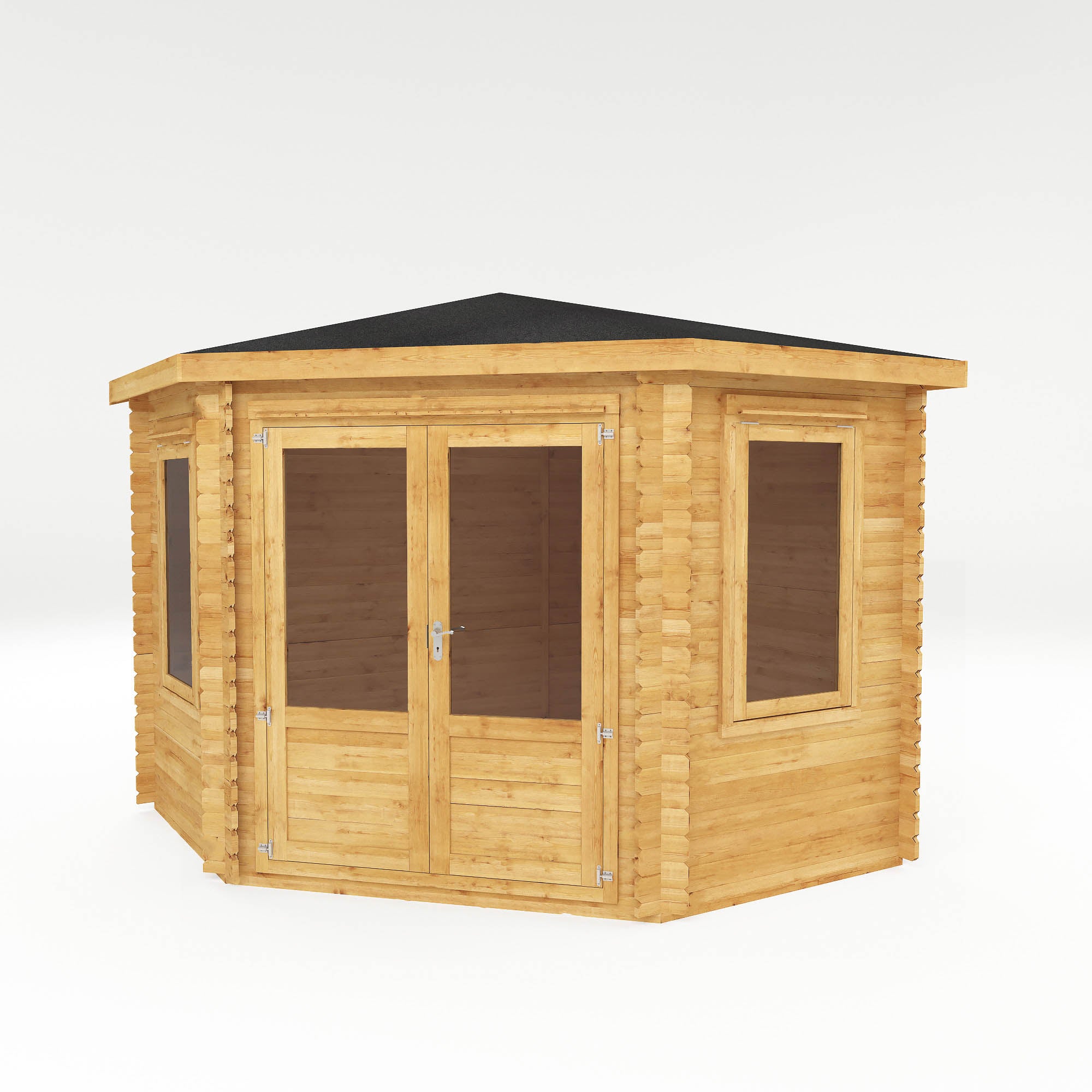 Mercia 44mm Corner Cabin with Double Glazing (10x10) (3m x 3m) (SI-006-004-0081 - EAN 5029442005553)