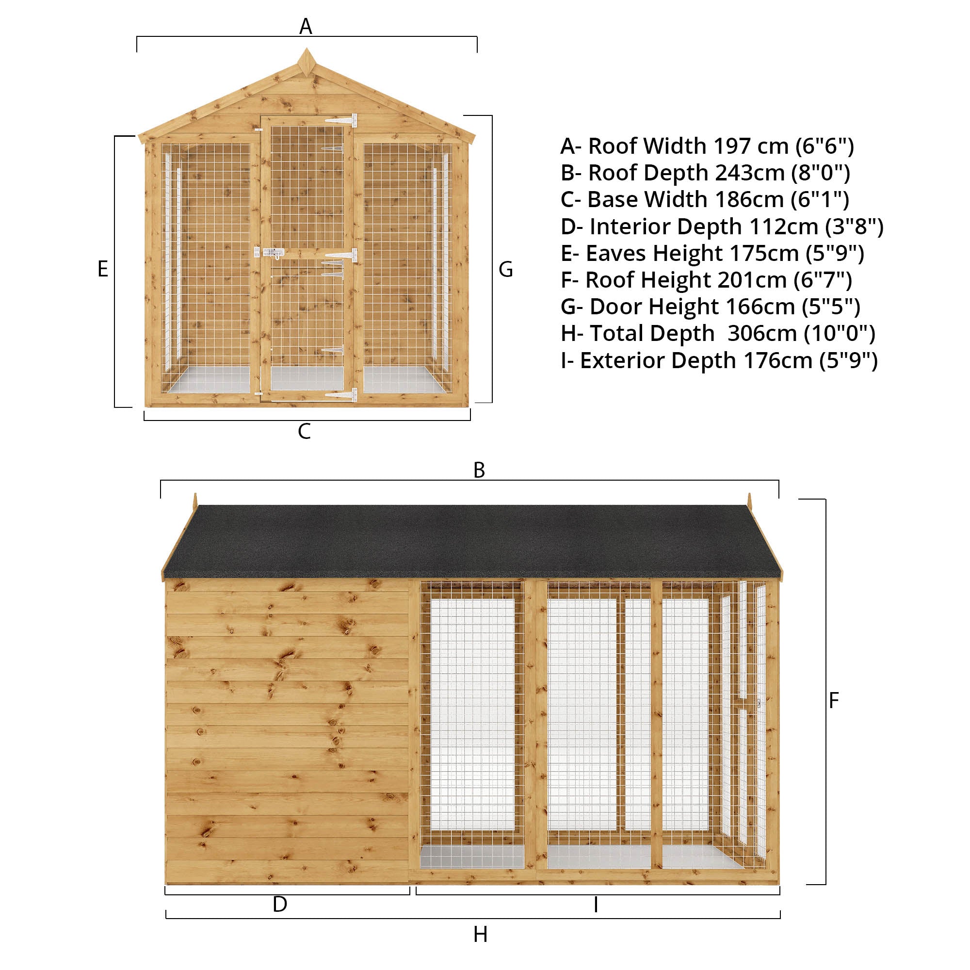 Mercia Staffordshire Dog Kennel & Run (10x6) (SI-010-001-0006 - EAN 5029442002422)