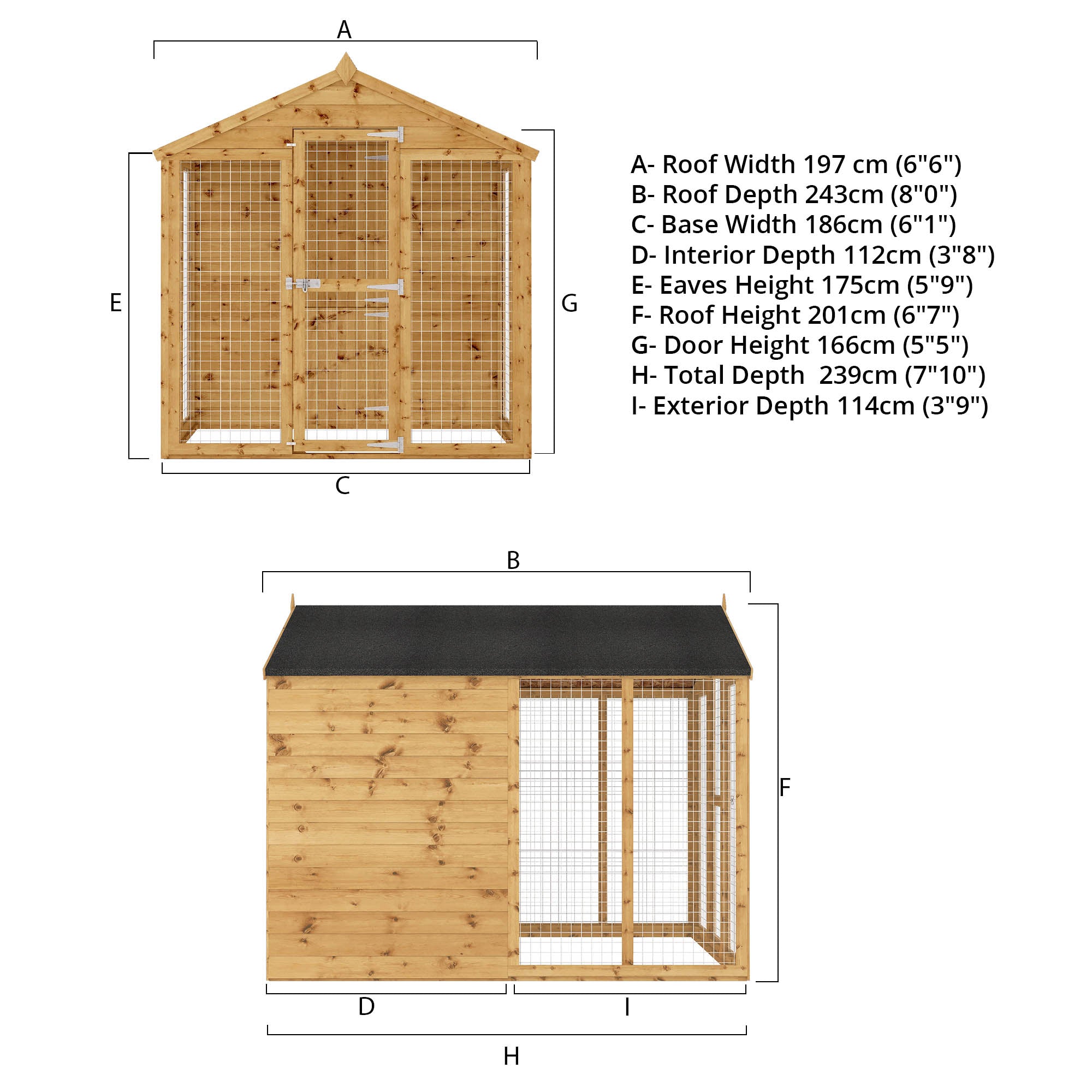 Mercia Staffordshire Dog Kennel & Run (8x6) (SI-010-001-0005 - EAN 5029442002415)