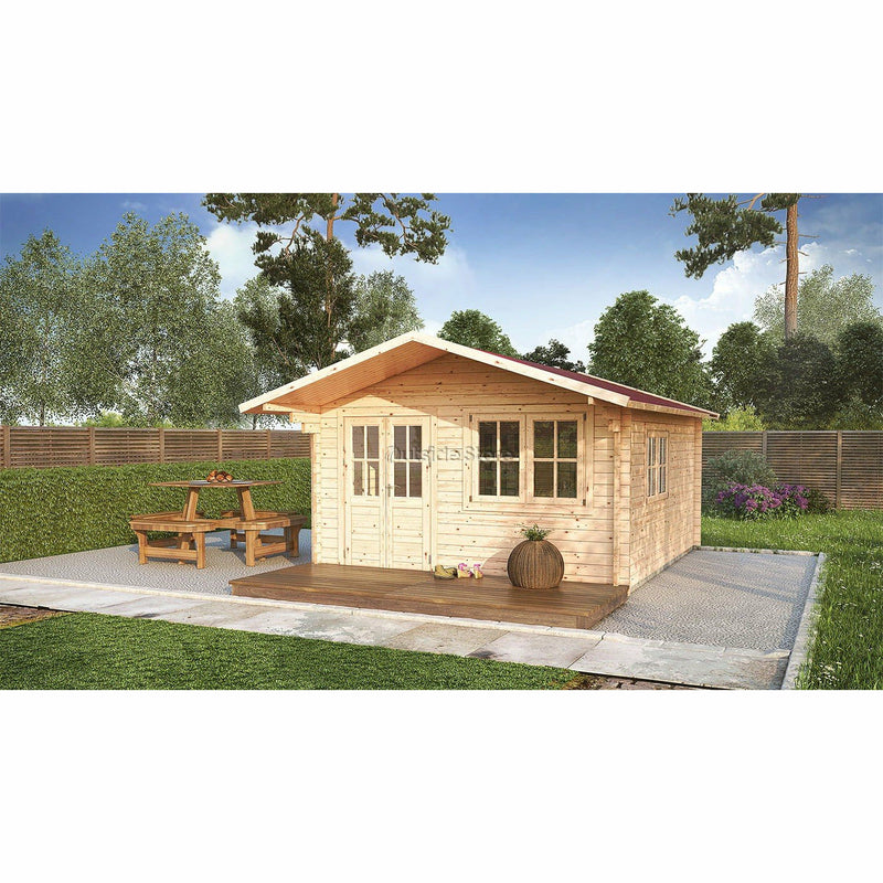 Eurowood (Eurovudas) Savona Plus Log Cabin 4x5m (13x16), 44mm - Outside Store