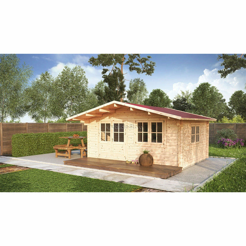 Eurowood (Eurovudas) Savona Plus Log Cabin 4x5m (13x16), 44mm - Outside Store