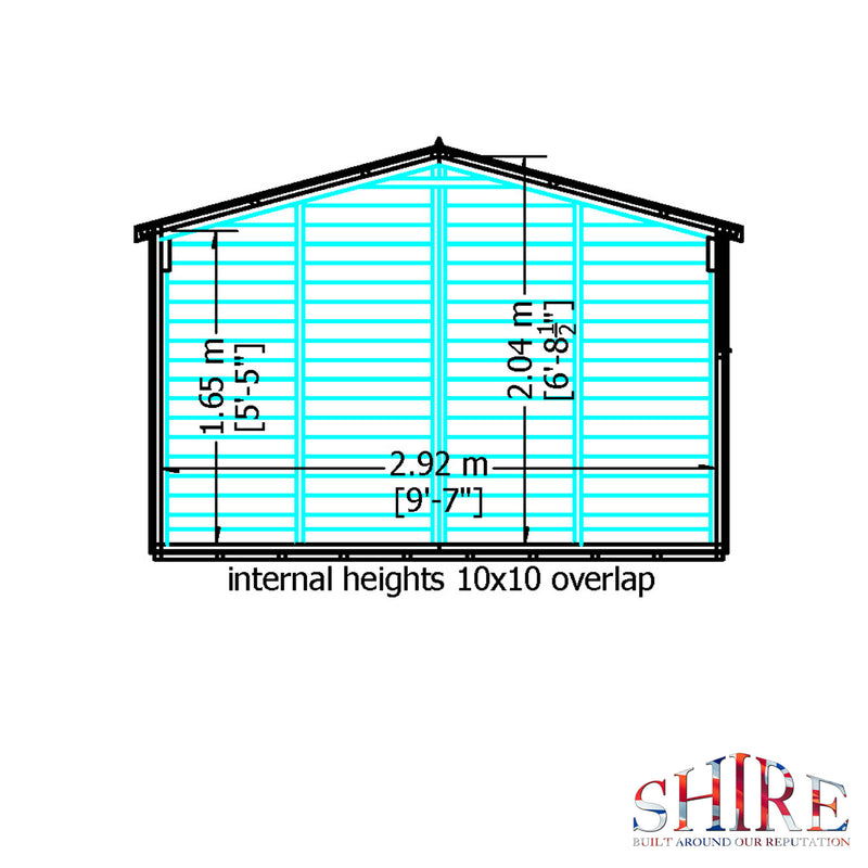 Shire Dip Treated Overlap Shed Double Door Without Windows (10x10) OVEN1010DOL-1AA 5060490134185 - Outside Store