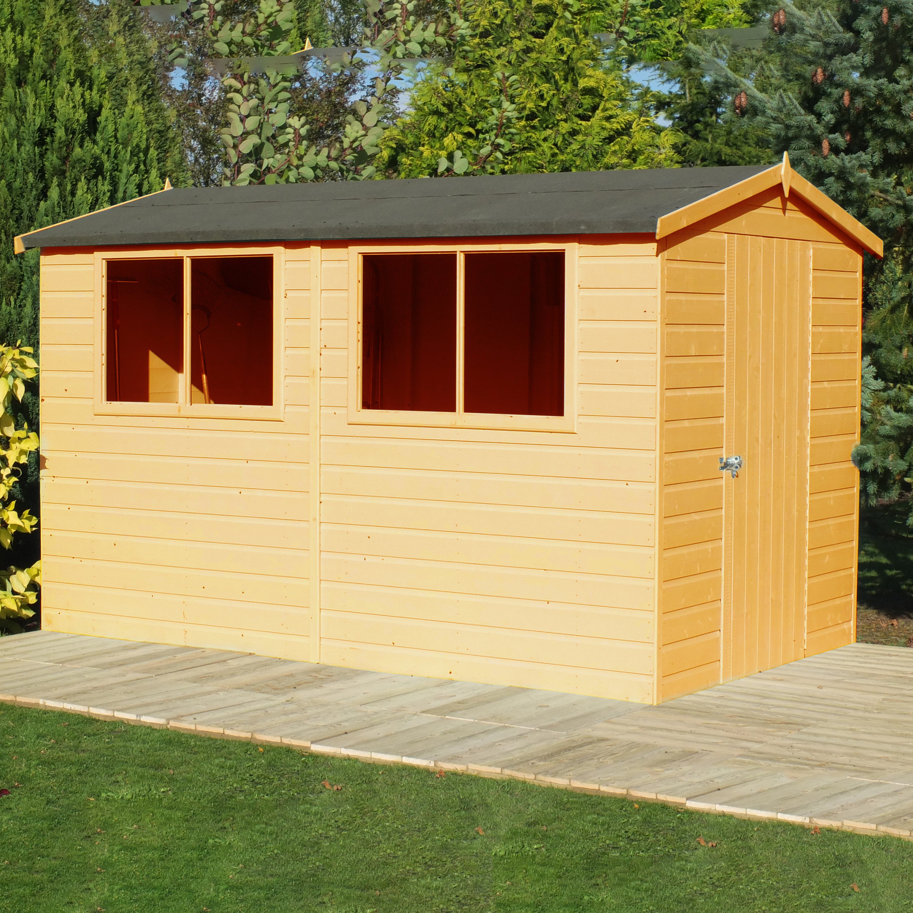 Shire Lewis Premium Shed Range Single Door  (10x6) LEWI1006DSL-1AA 5060211117350 - Outside Store