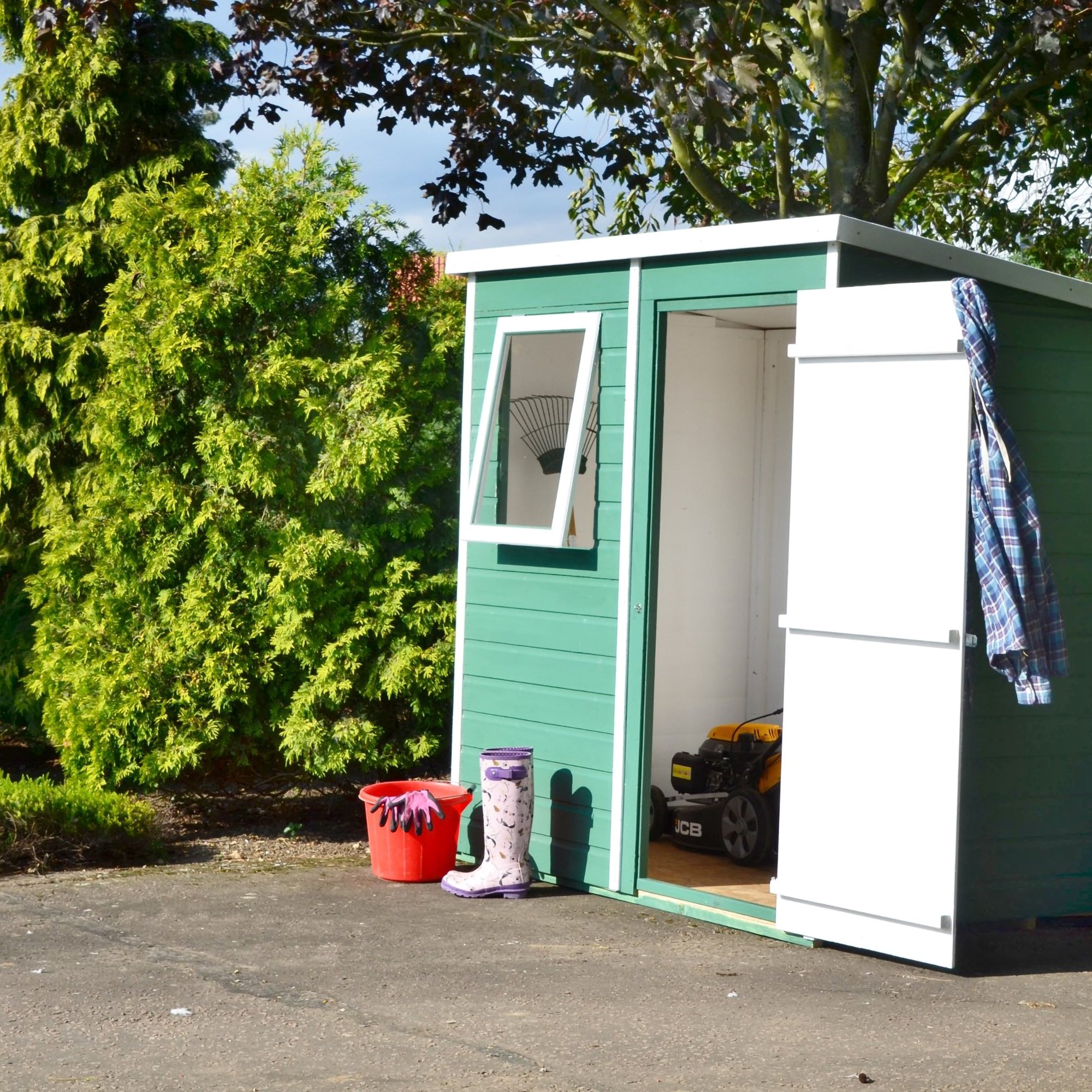 Shire Shiplap Pent Shed Single Door (6x4) PENT0604DSL-1AA 5060437981704 - Outside Store