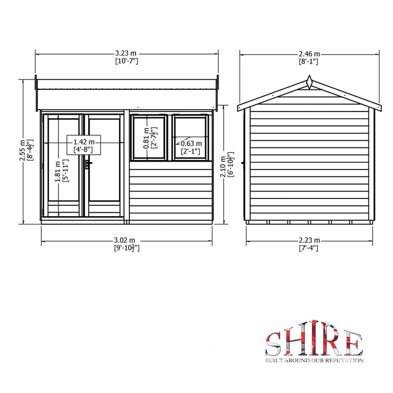 Shire Garden Studio Office Summerhouse (10x7) GDNO1007DLL-1AA 5060490132914