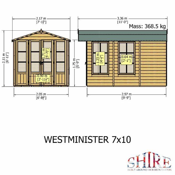 Shire Westminster Summerhouse (13x7) WEST1307DSL-1AA 5060490133416