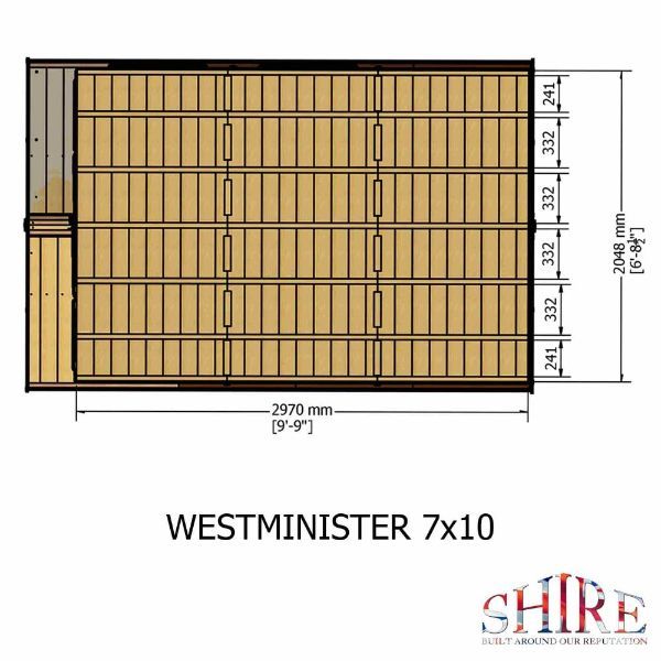 Shire Westminster Summerhouse (13x7) WEST1307DSL-1AA 5060490133416