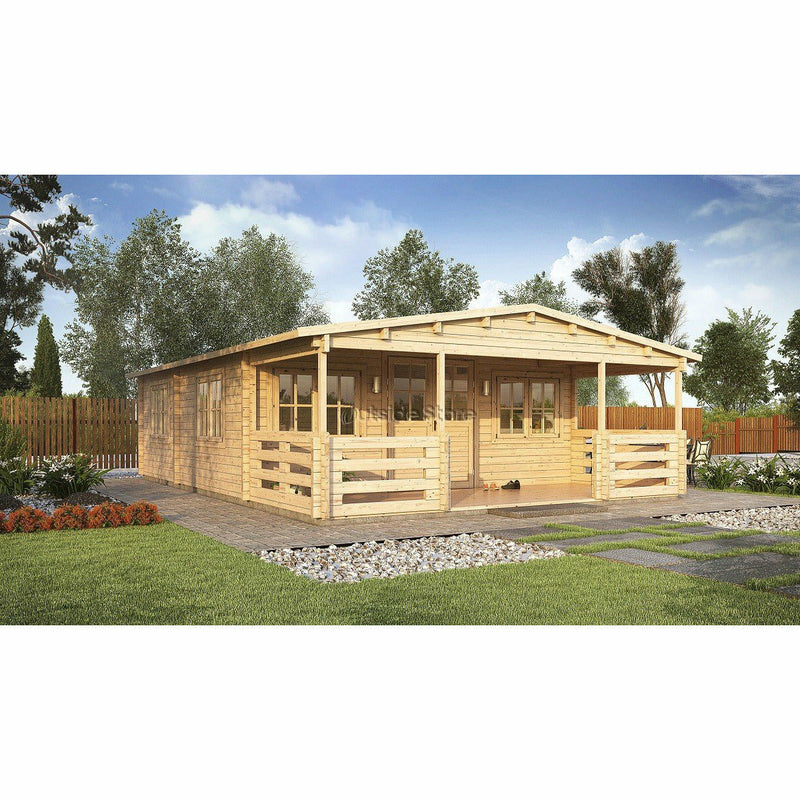 Eurowood (Eurovudas) Spagna Wooden Summerhouse 6x6.5m (20x21) with Veranda - Outside Store