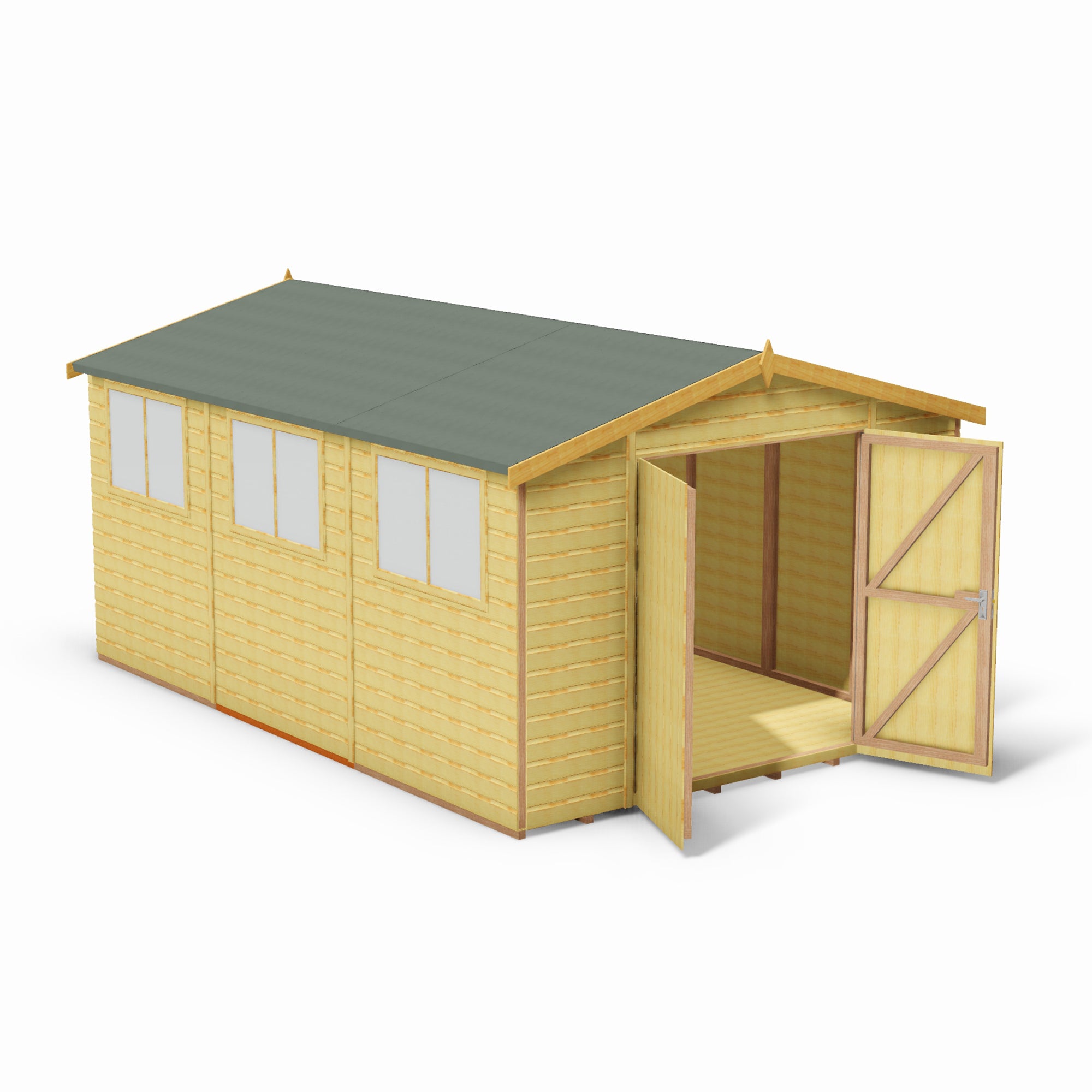 Shire Workspace Premium Shed Range Double Door (10x15) WKSP1015DSL-1AA 5060437987171 - Outside Store