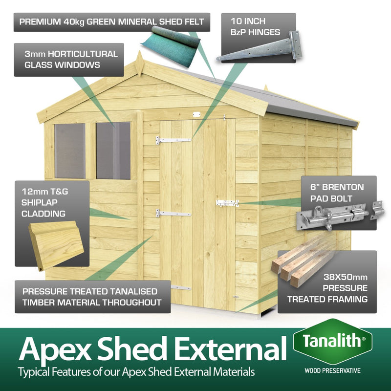 Total Sheds (4x13) Pressure Treated Apex Shed