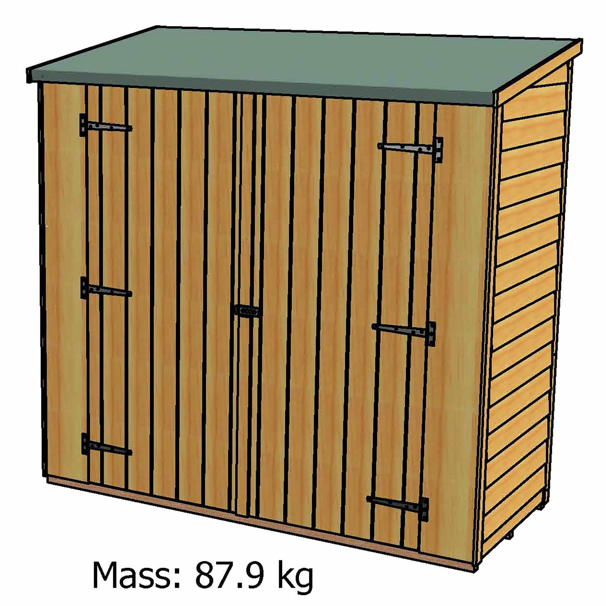 Shire Pressure Treated Overlap Range Pent Double Door (6x3) OVED0603POL-1AA 5060490134215 - Outside Store