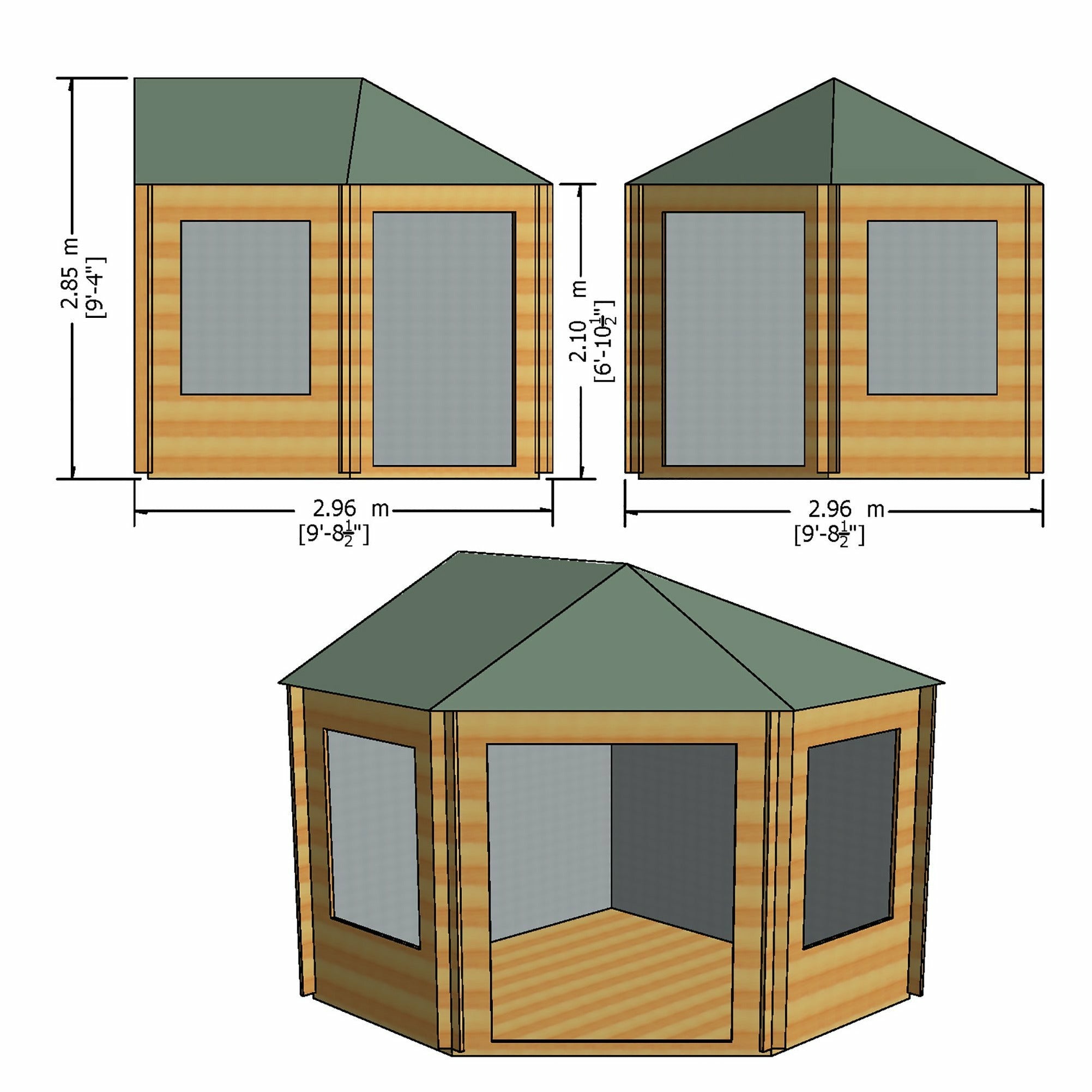 Shire Ardcastle 28mm Corner Log Cabin (10x10) ARDD1010L28-1AA - Outside Store