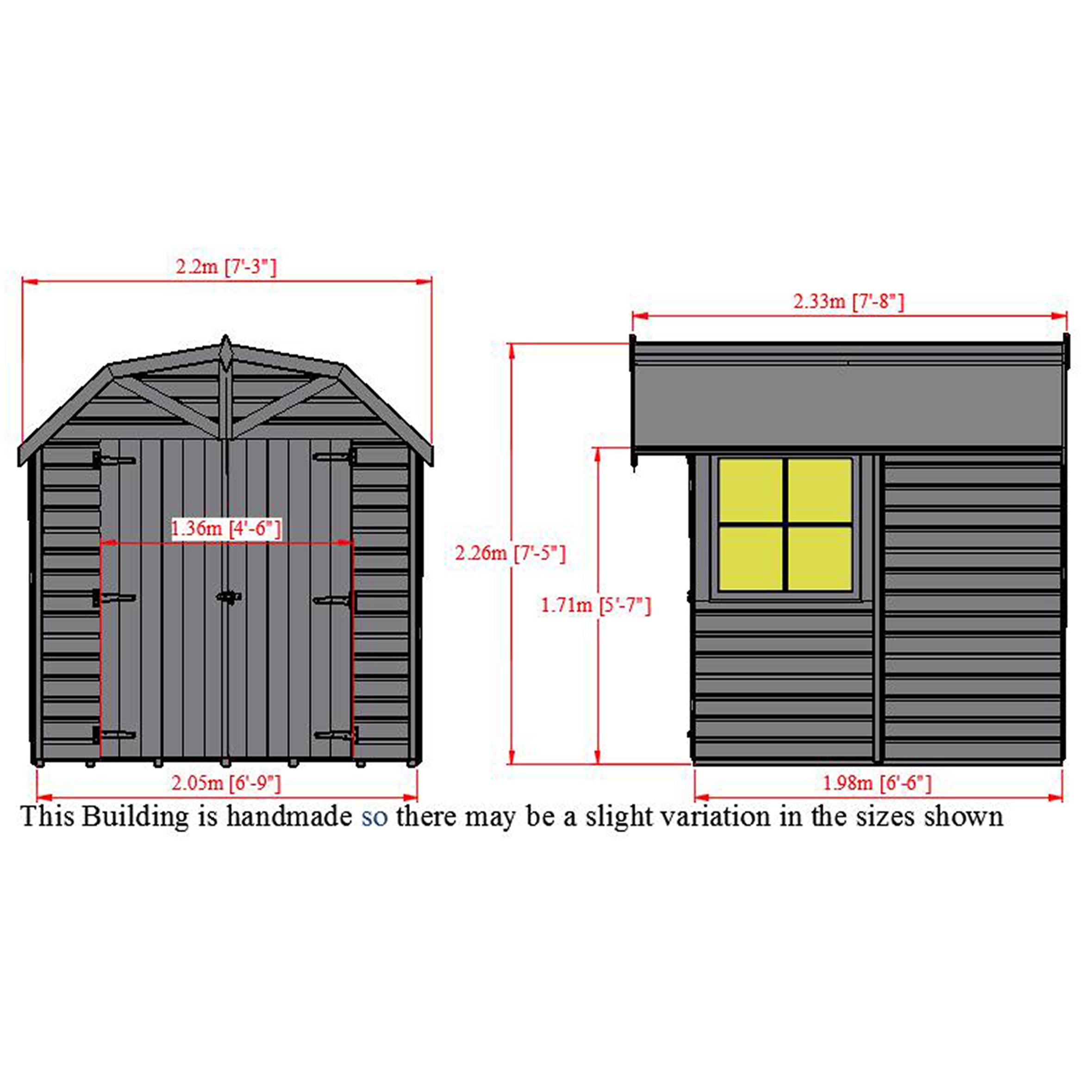 Shire Barn Shed (7x7) BARN0707DSL-1AA 5060437981834 - Outside Store