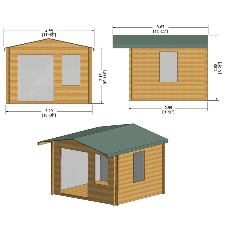 Shire Berryfield 19mm Log Cabin (11x10) BERR1110L19-1AA 5060437984521 - Outside Store