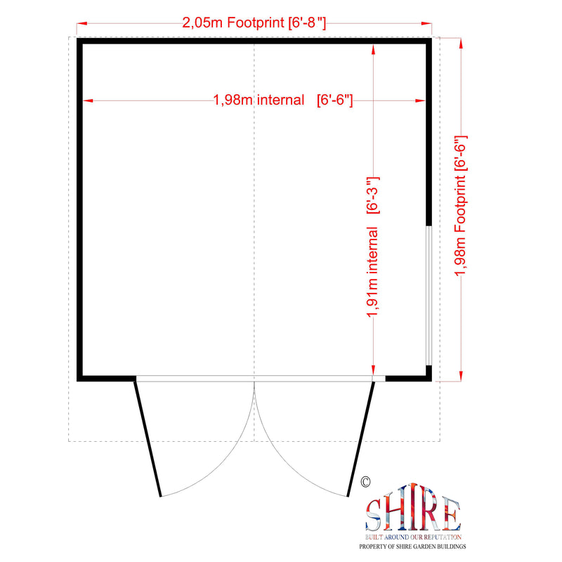 Shire Buckingham Pressure Treated Summerhouse (7x5) BUCK0707PSL-1AA 5060490133430